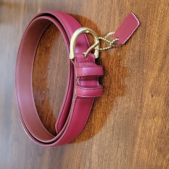 Coach Red Leather Belt - Picture 1 of 7